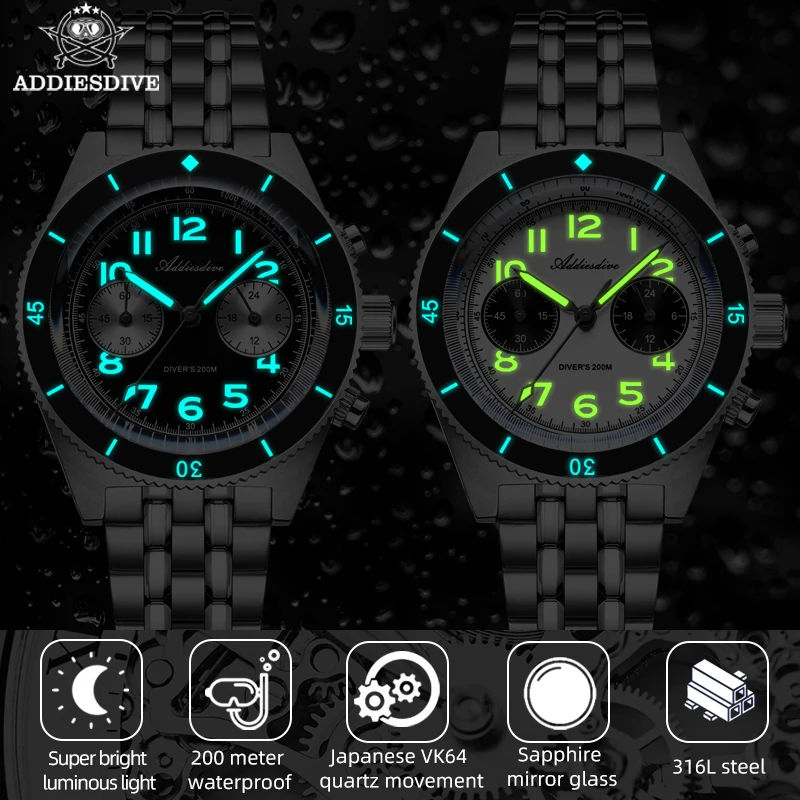Addiesdive AD2034 Mens Chronograph Watch