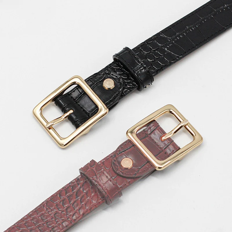 Ladies Crocodile Pattern Genuine Leather Belts