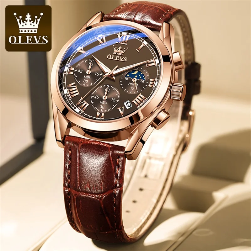 OLEVS Mens Watch Multi-Function Quartz Watch
