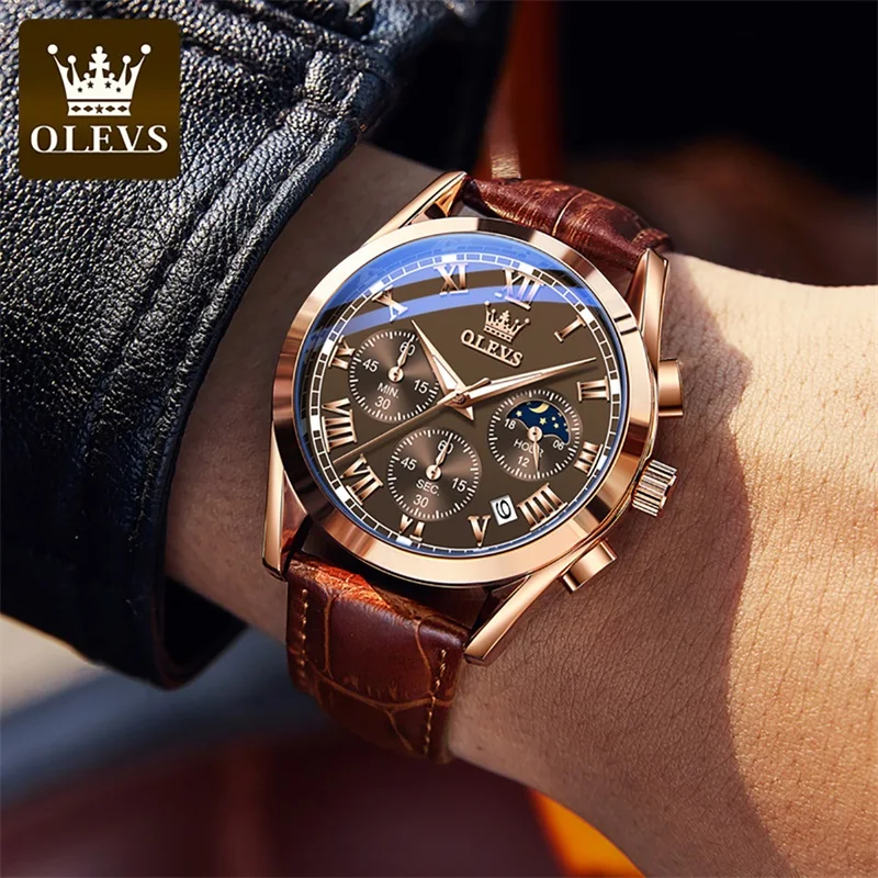 OLEVS Mens Watch Multi-Function Quartz Watch