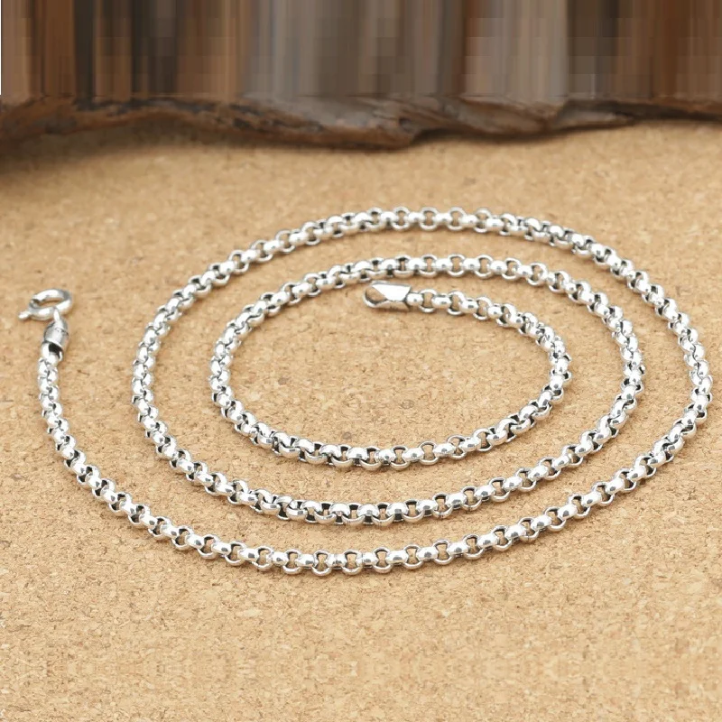 Sterling Silver Cross O Link Chain Necklace