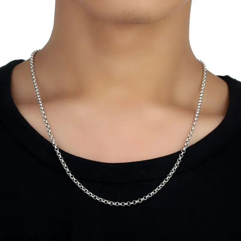 Sterling Silver Cross O Link Chain Necklace