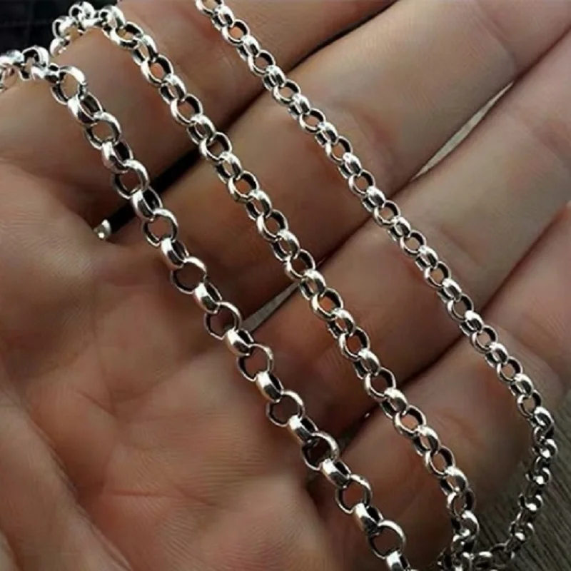Sterling Silver Cross O Link Chain Necklace
