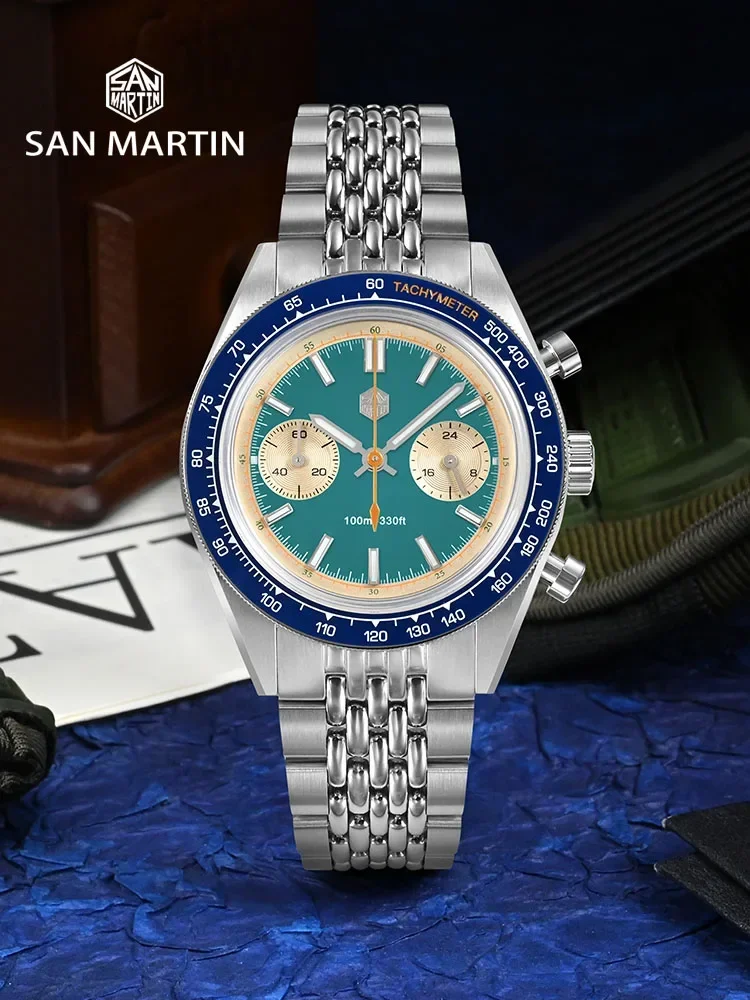 San Martin SN0116 Avocado GMT Watch