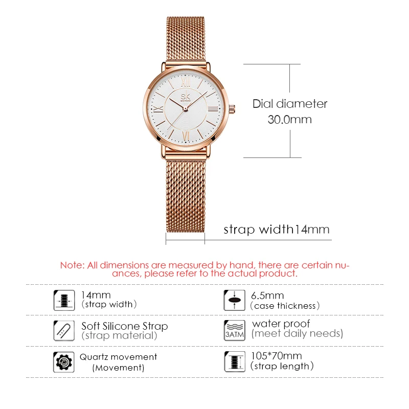 Womens Stainless Steel Mesh Rose Gold Watch
