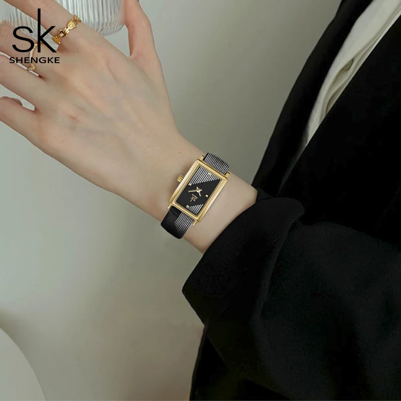 Shengke Rectangle Womens Designer Watch