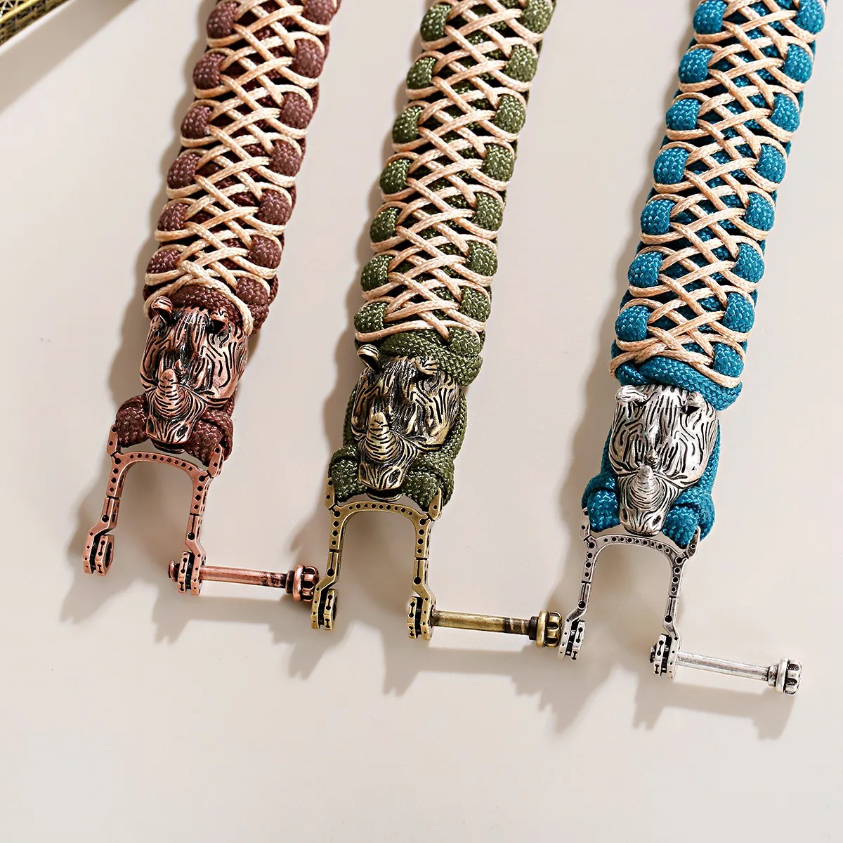 Paracord Rhino Head Shaped Bracelet