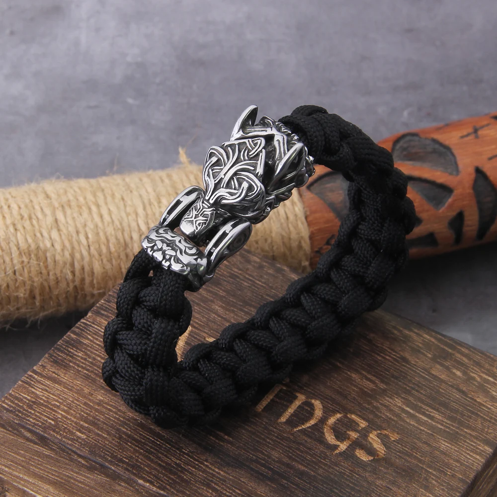 Wolf Head Nordic Handmade Paracord Bracelets