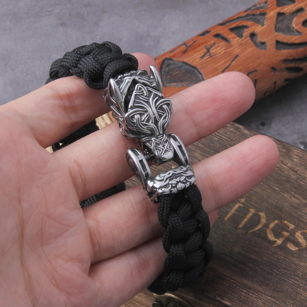Wolf Head Nordic Handmade Paracord Bracelets