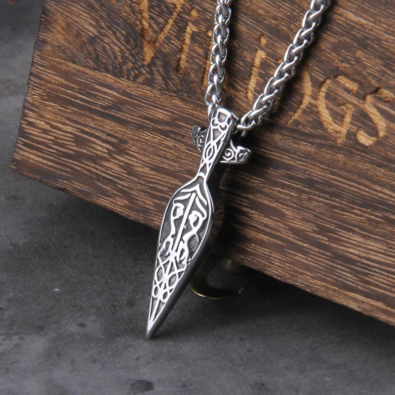 Odin Viking Sword Spear Pendant Necklace