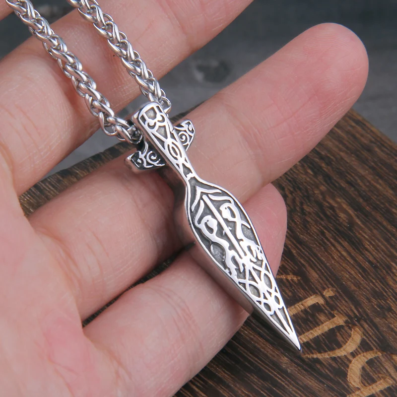 Odin Viking Sword Spear Pendant Necklace