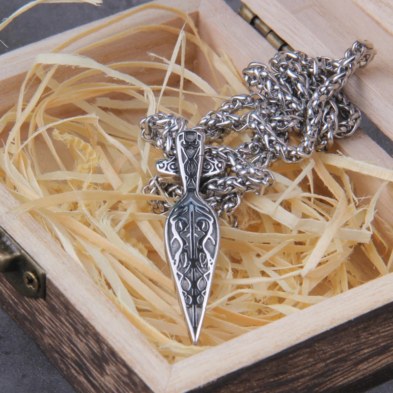 Odin Viking Sword Spear Pendant Necklace