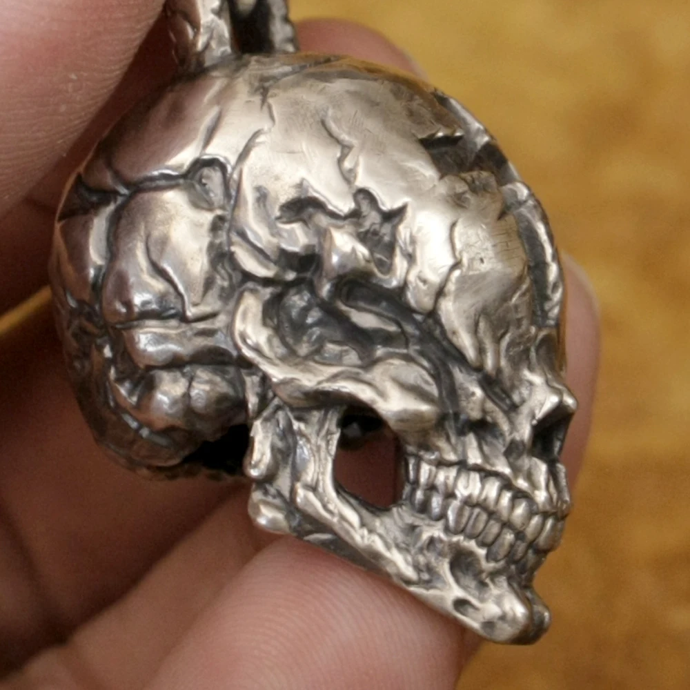 Sterling Silver Huge Venom Cross Skull Pendant