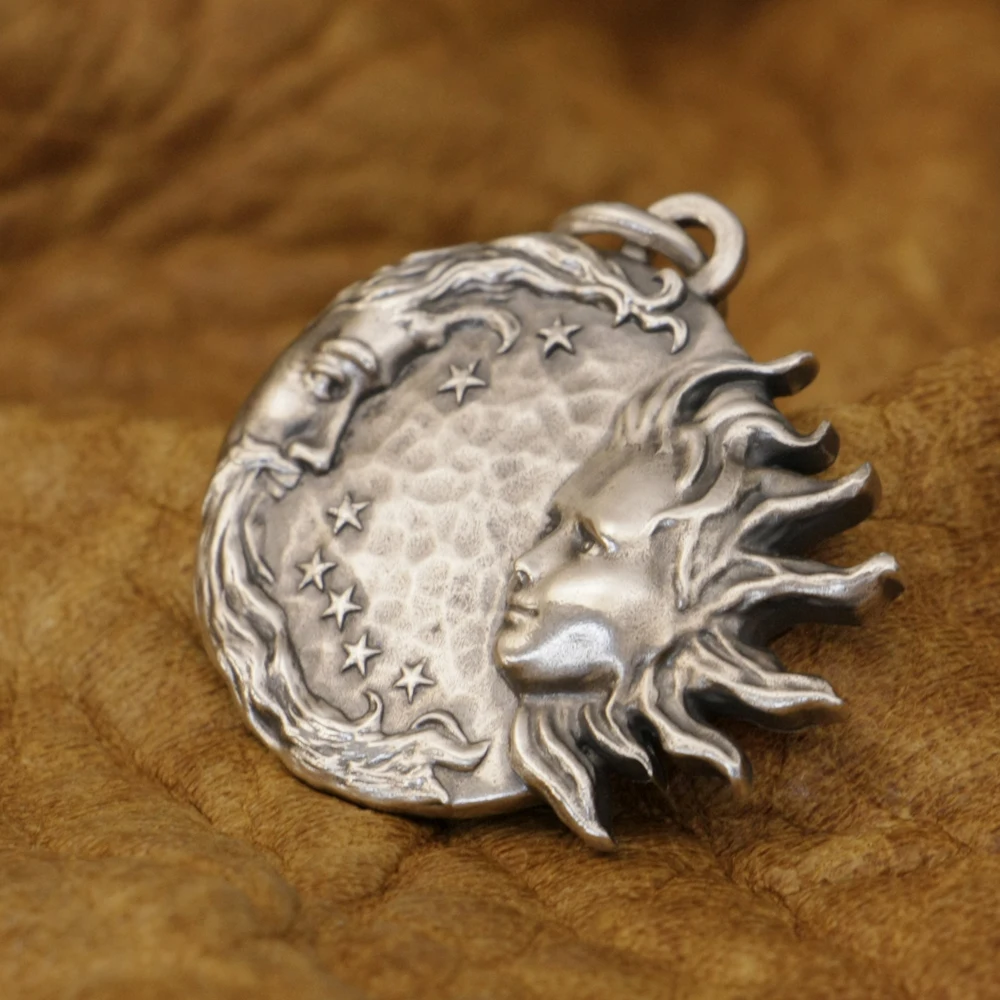 Sterling Silver Sun and Moon Lovers Pendant