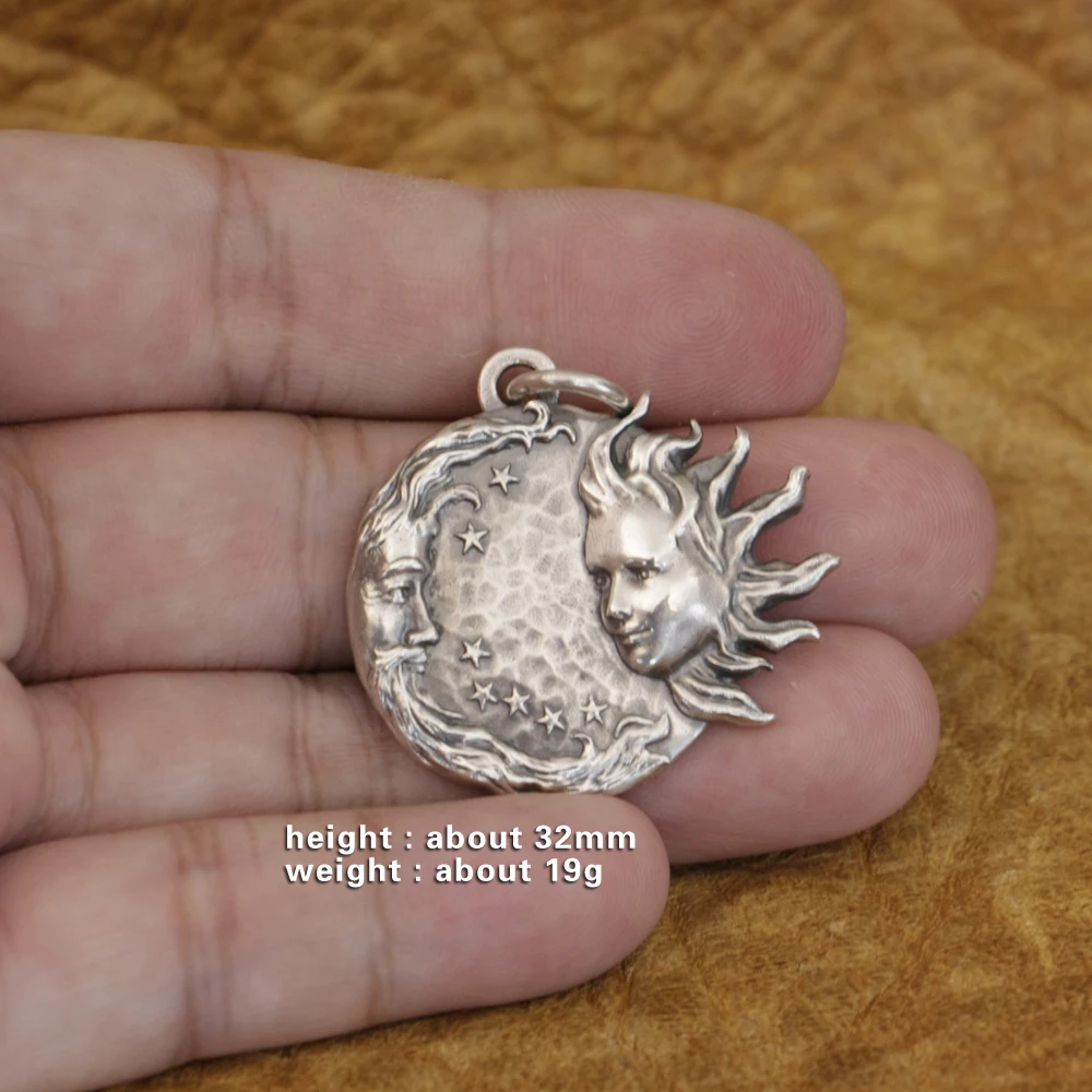 Sterling Silver Sun and Moon Lovers Pendant