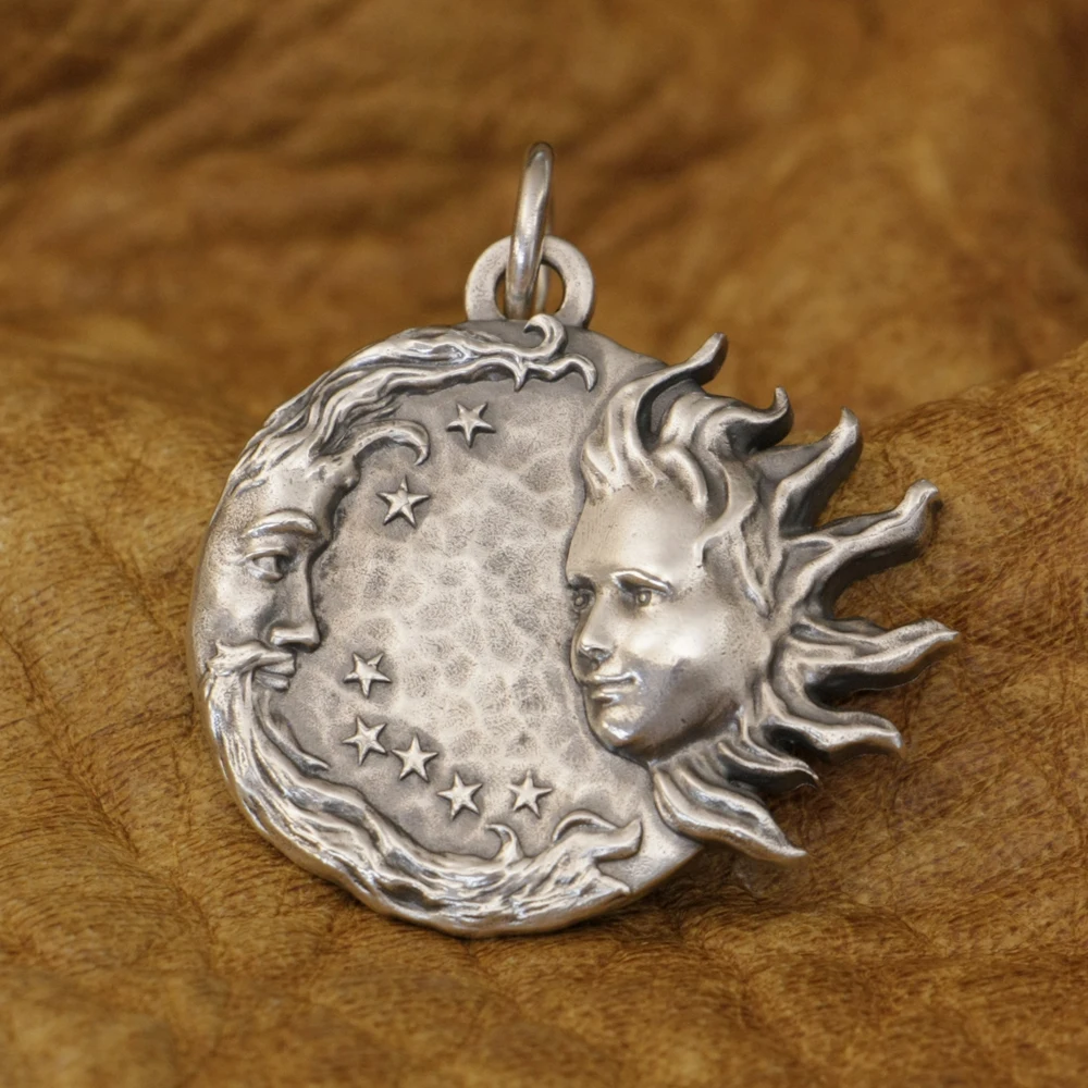 Sterling Silver Sun and Moon Lovers Pendant