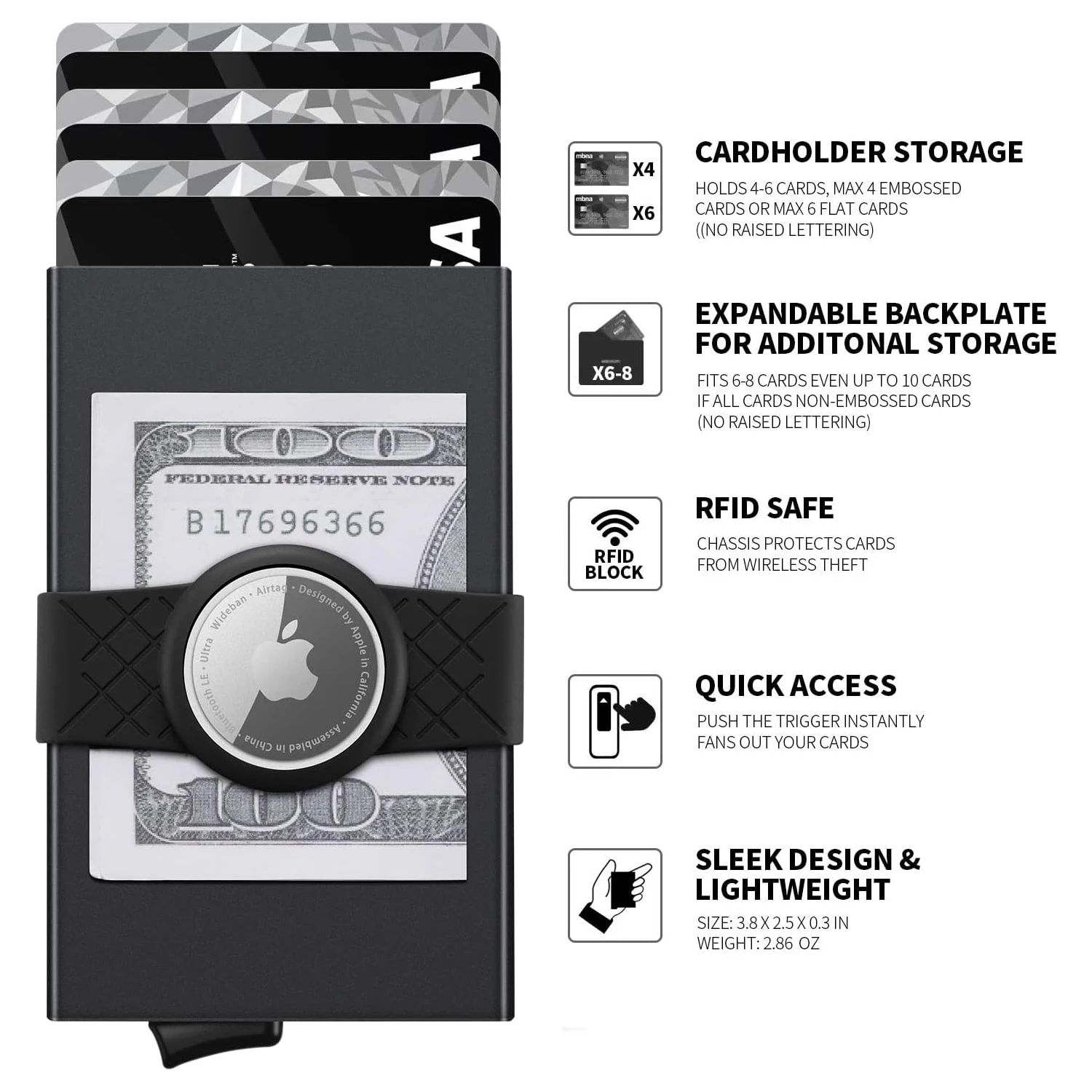 Minimalist Wallet with AirTag Holder