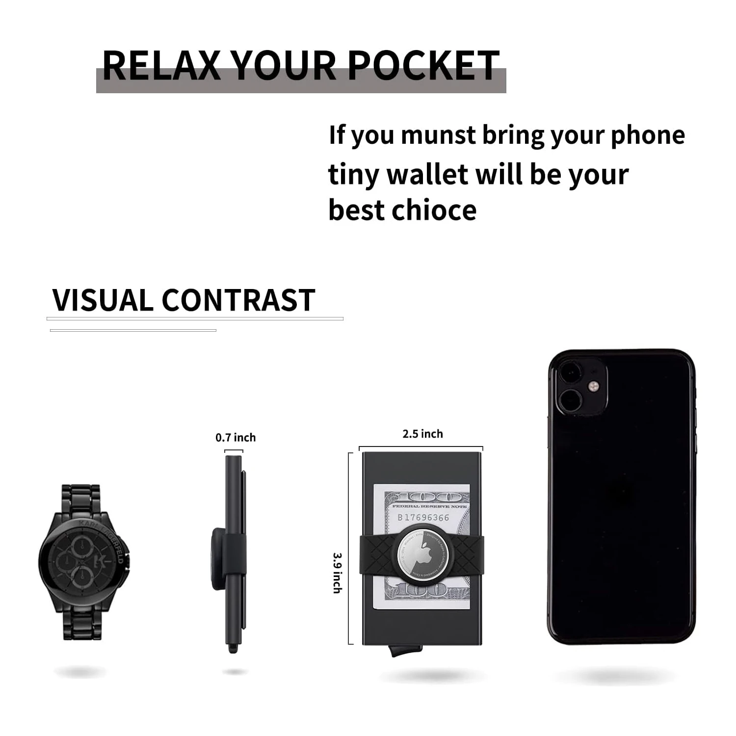 Minimalist Wallet with AirTag Holder