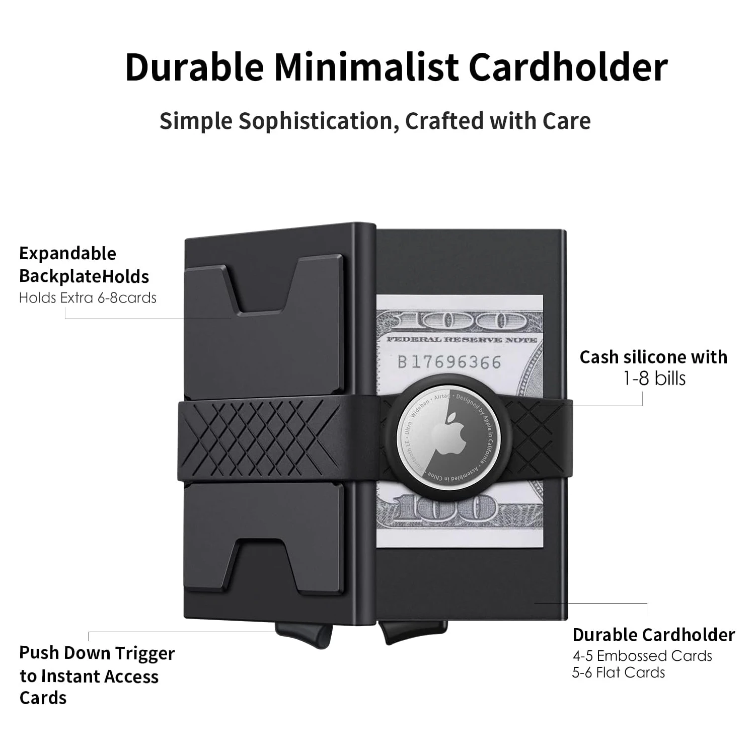 Minimalist Wallet with AirTag Holder