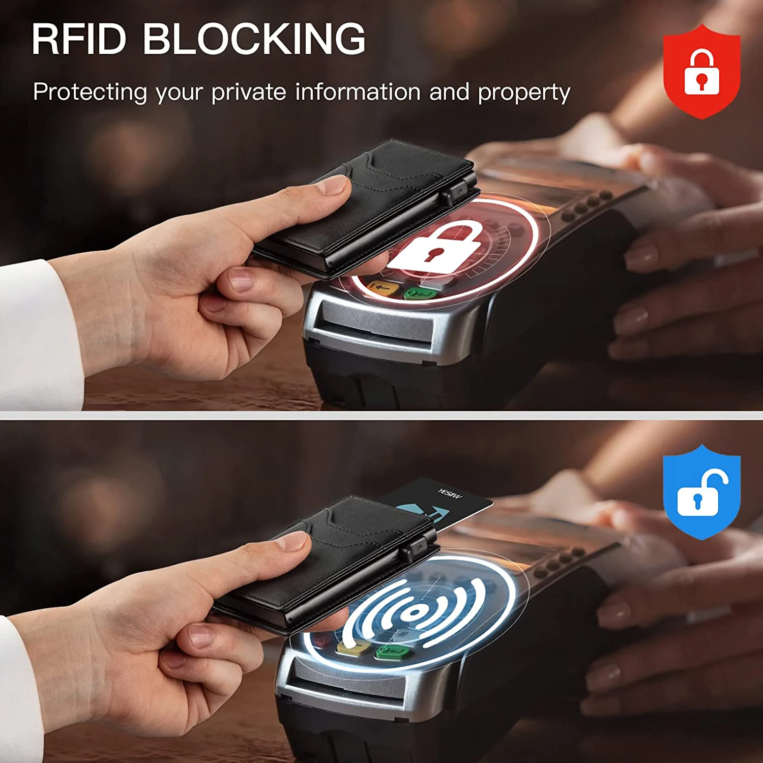 Men's Leather Front Pocket RFID Blocking Bifold Wallet