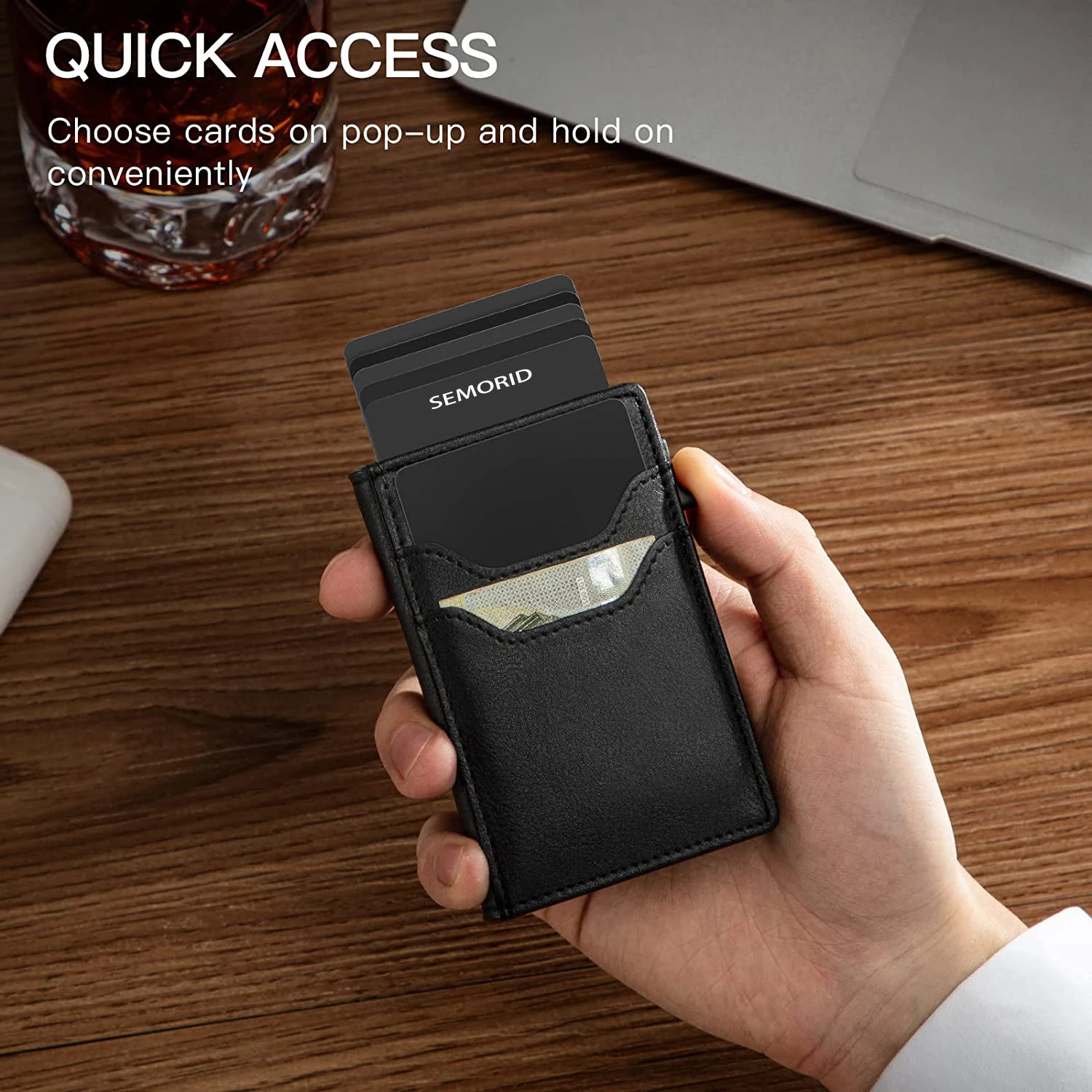 Men's Leather Front Pocket RFID Blocking Bifold Wallet