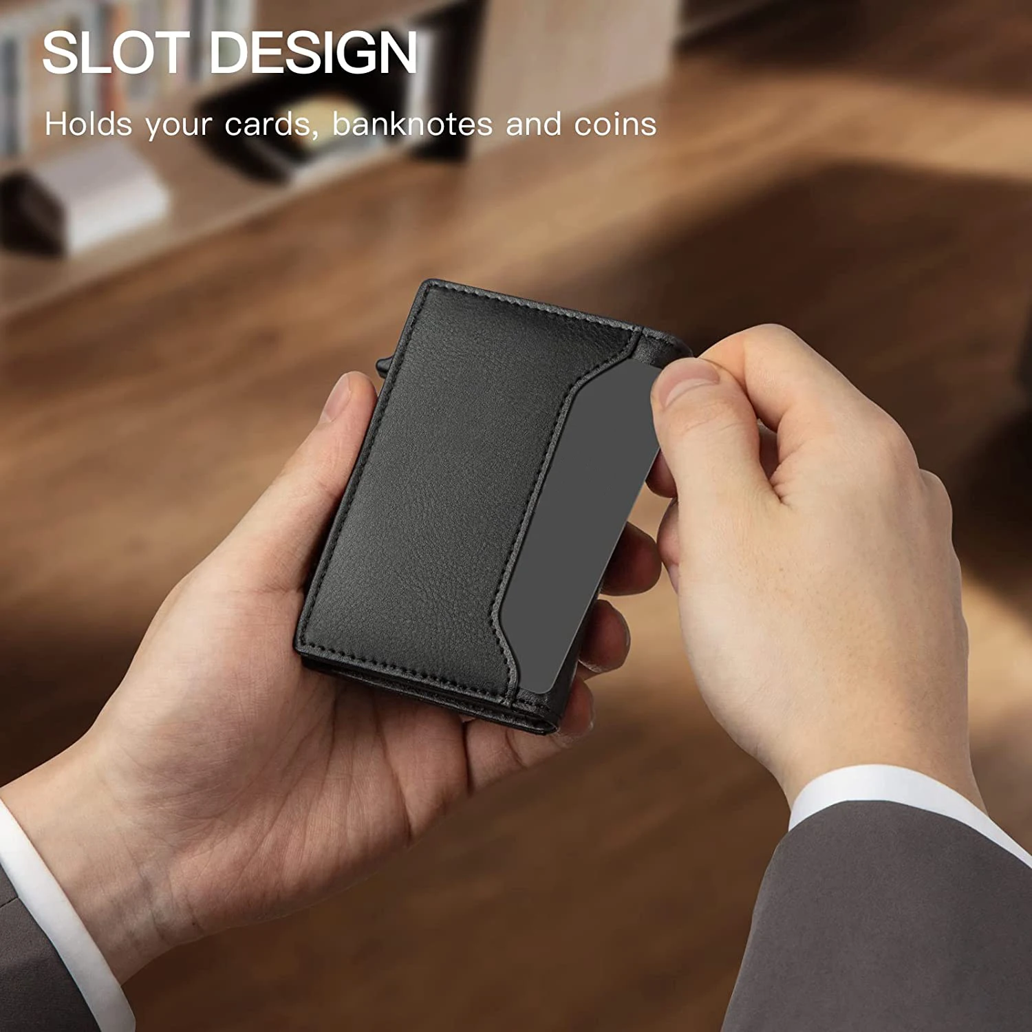 Men's Leather Front Pocket RFID Blocking Bifold Wallet