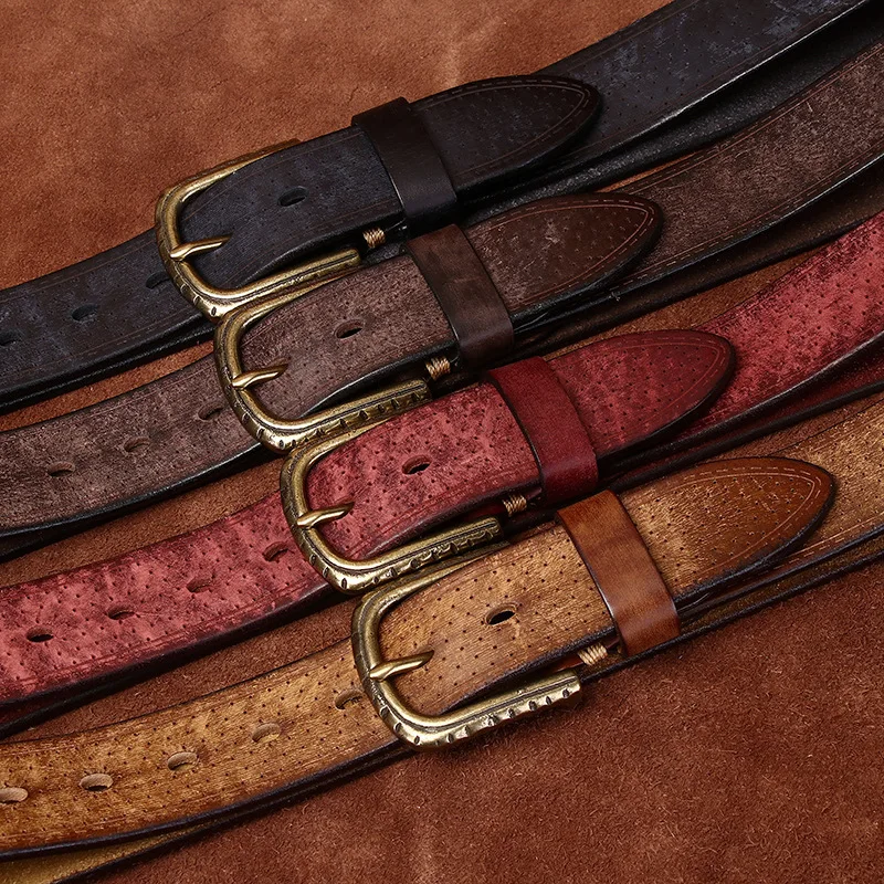 3.8CM High-Quality Cowhide Genuine Leather Belt
