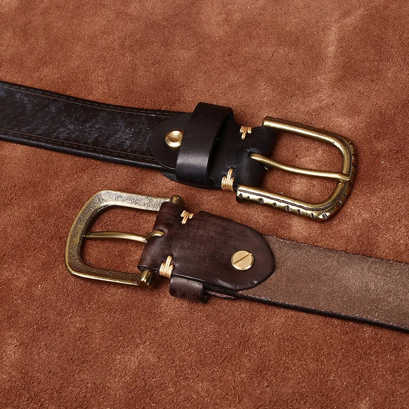 3.8CM High-Quality Cowhide Genuine Leather Belt