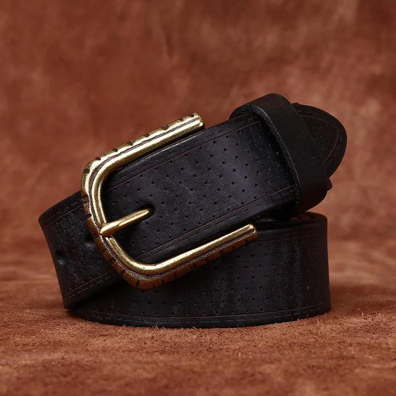 3.8CM High-Quality Cowhide Genuine Leather Belt