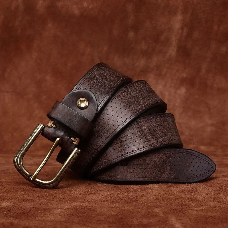 3.8CM High-Quality Cowhide Genuine Leather Belt