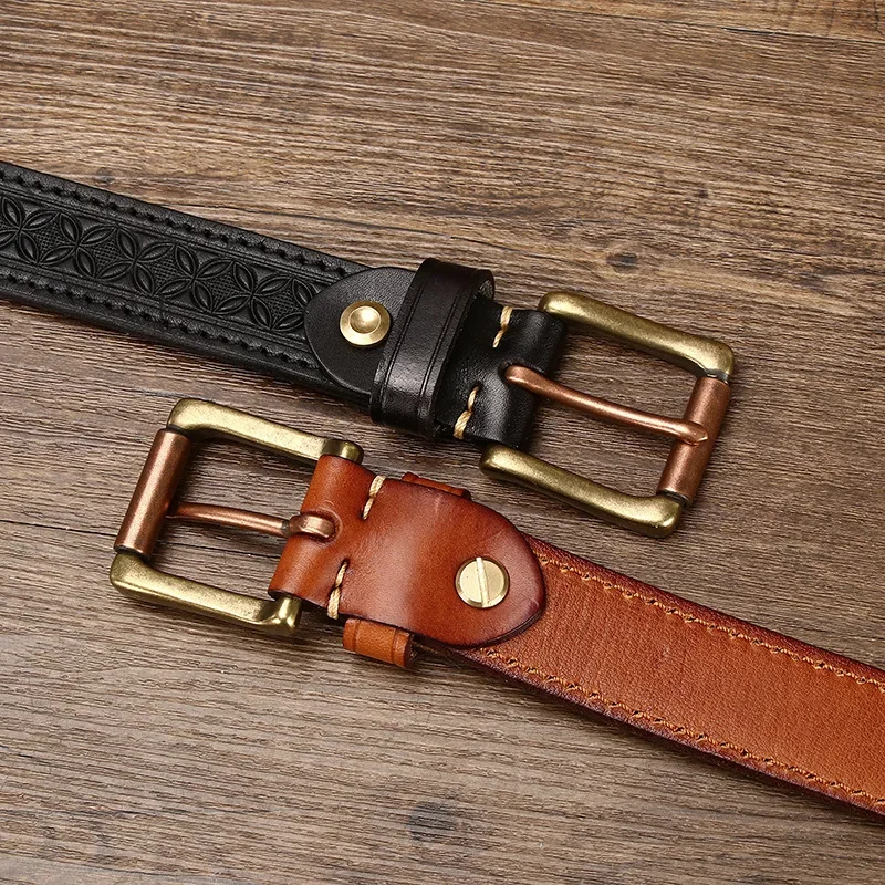 High-Quality Genuine Leather Engrosar Belt for Men