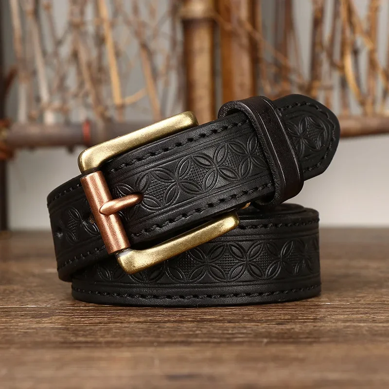 High-Quality Genuine Leather Engrosar Belt for Men