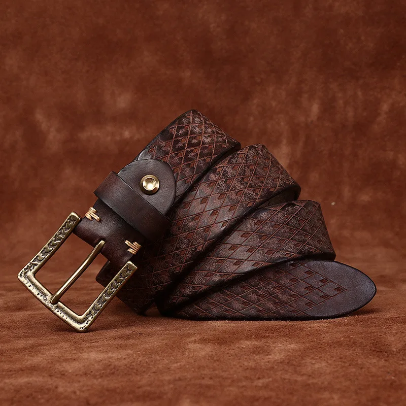 Square Buckle Diamond Pattern Casual Belts