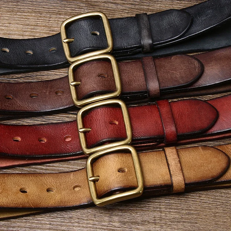 Copper Buckle Jeans Cowskin Casual Belts