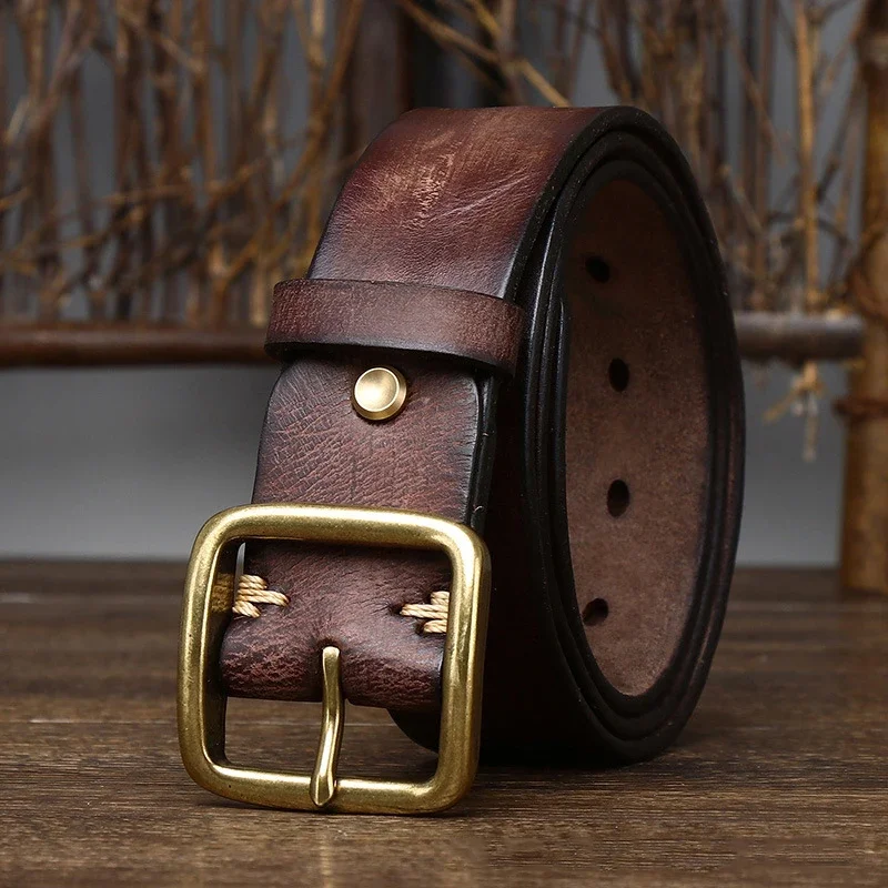 Copper Buckle Jeans Cowskin Casual Belts