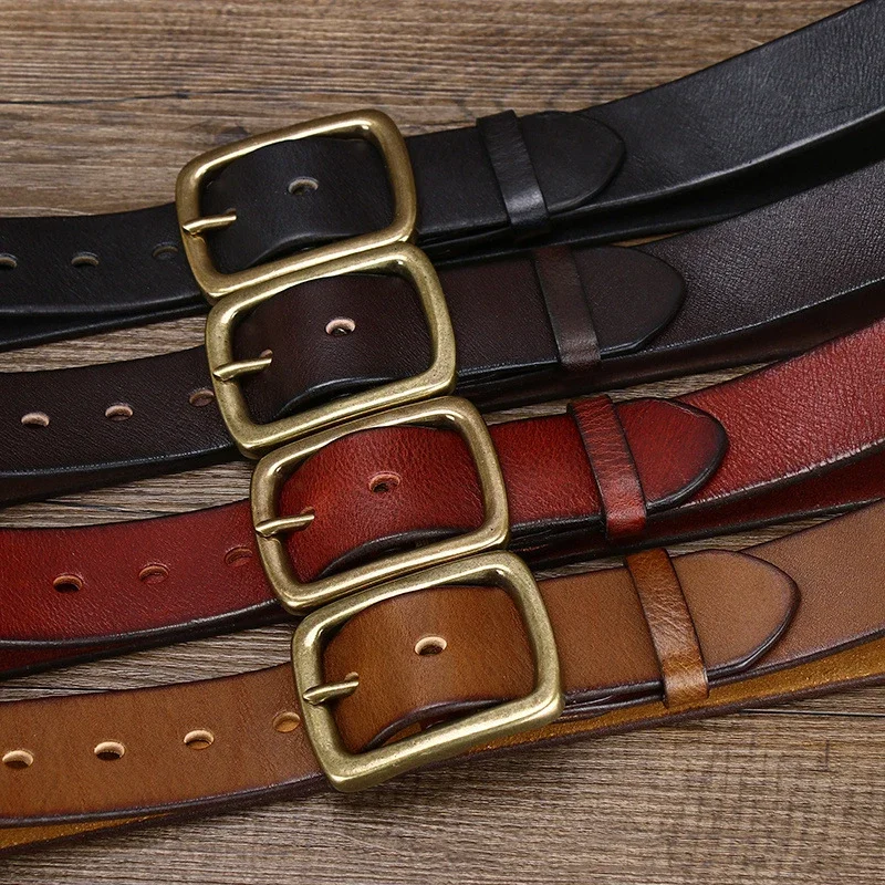 Retro Cowhide Leather Belt for Jeans