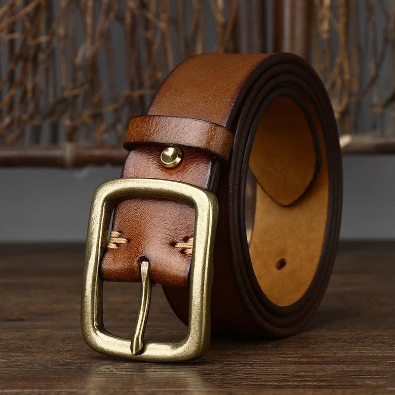Retro Cowhide Leather Belt for Jeans