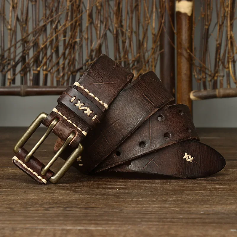 Vintage Handmade Double Prong Leather Belt