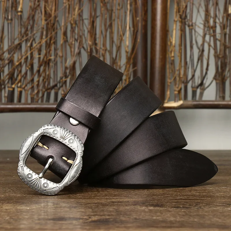 Western Vintage Cowhide Leather Belt