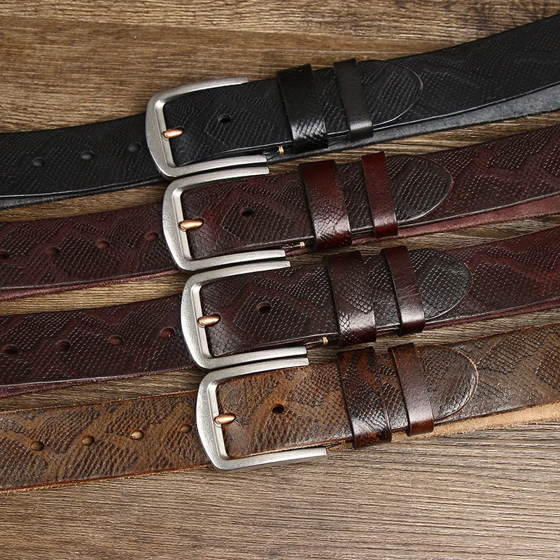 Leather Women Belt with Serpentine Pattern