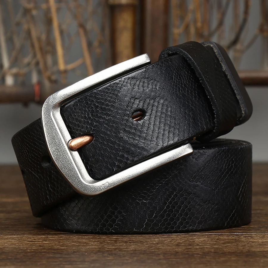 Leather Women Belt with Serpentine Pattern