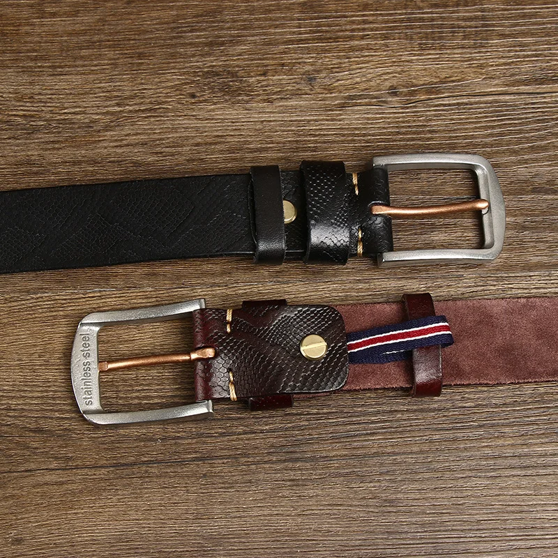 Leather Women Belt with Serpentine Pattern
