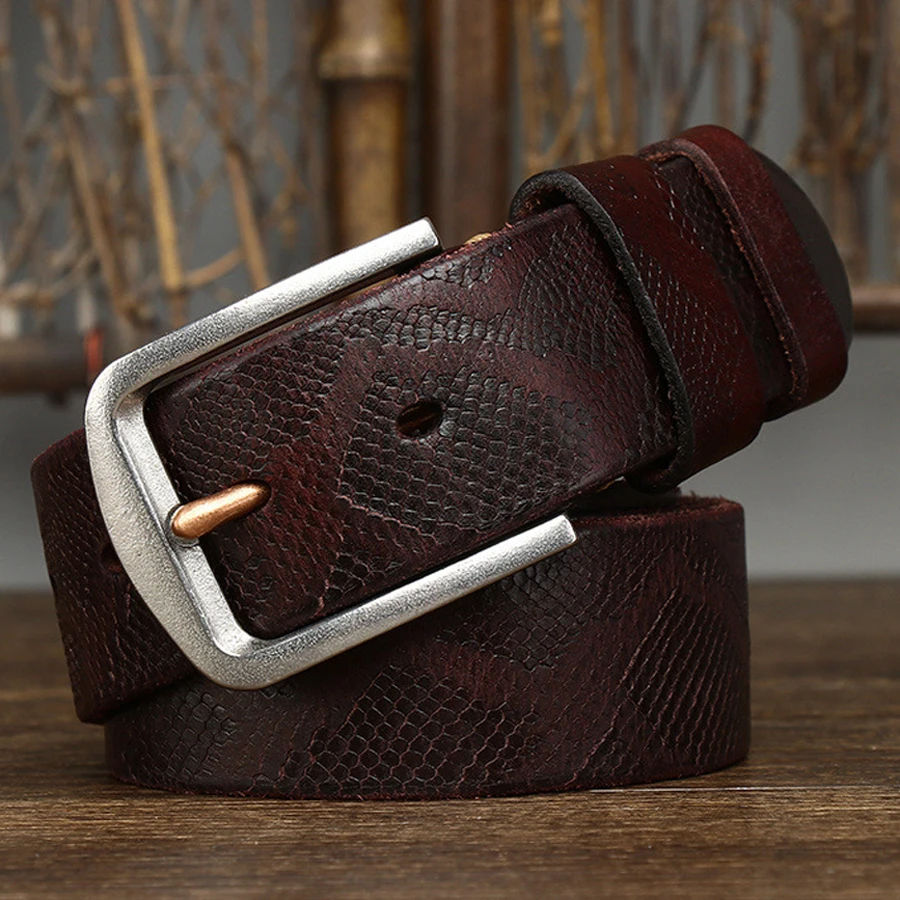 Leather Women Belt with Serpentine Pattern