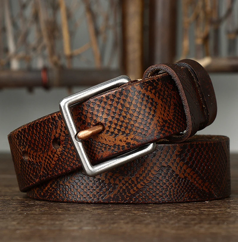 Snake Pattern Leather Belt for Women