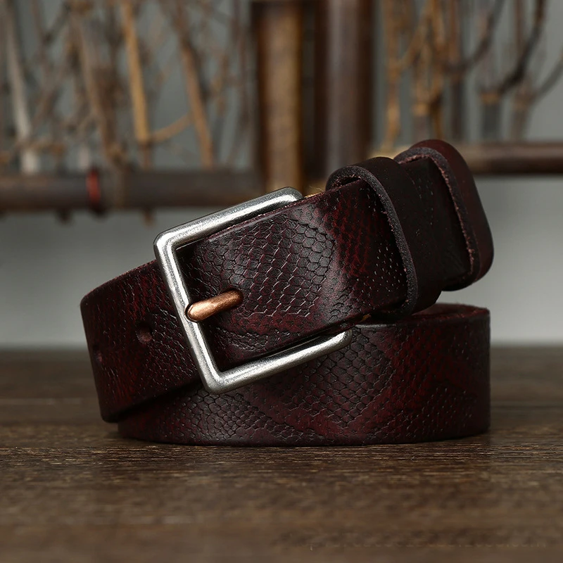 Snake Pattern Leather Belt for Women