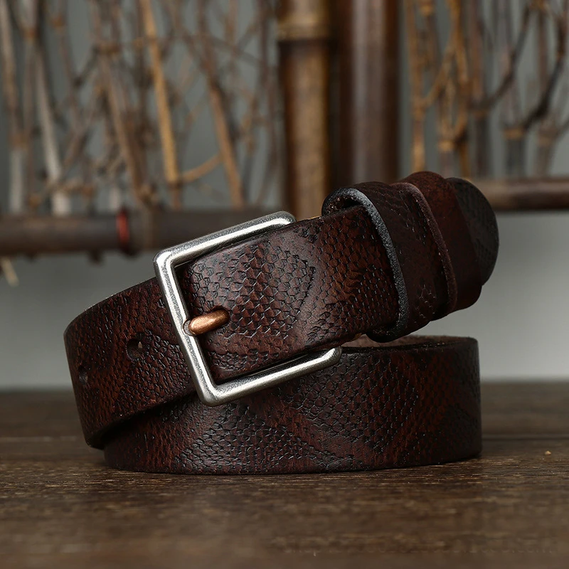 Snake Pattern Leather Belt for Women