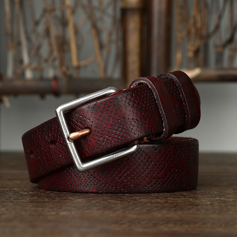 Snake Pattern Leather Belt for Women