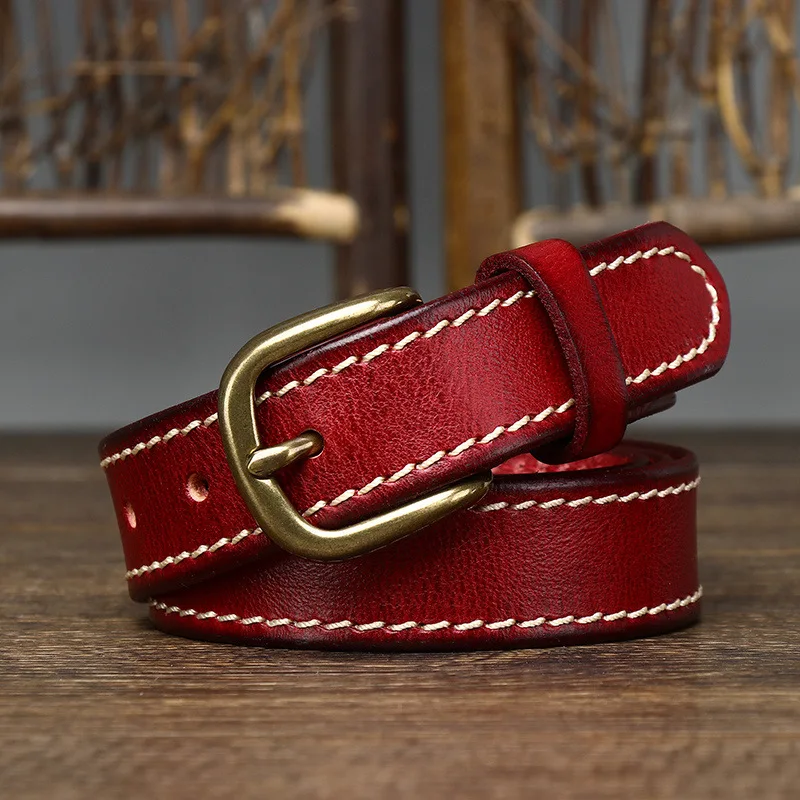 Cowskin Women Belt with Pin Buckle