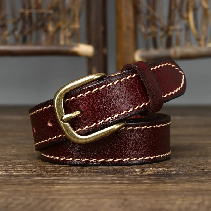 Cowskin Women Belt with Pin Buckle
