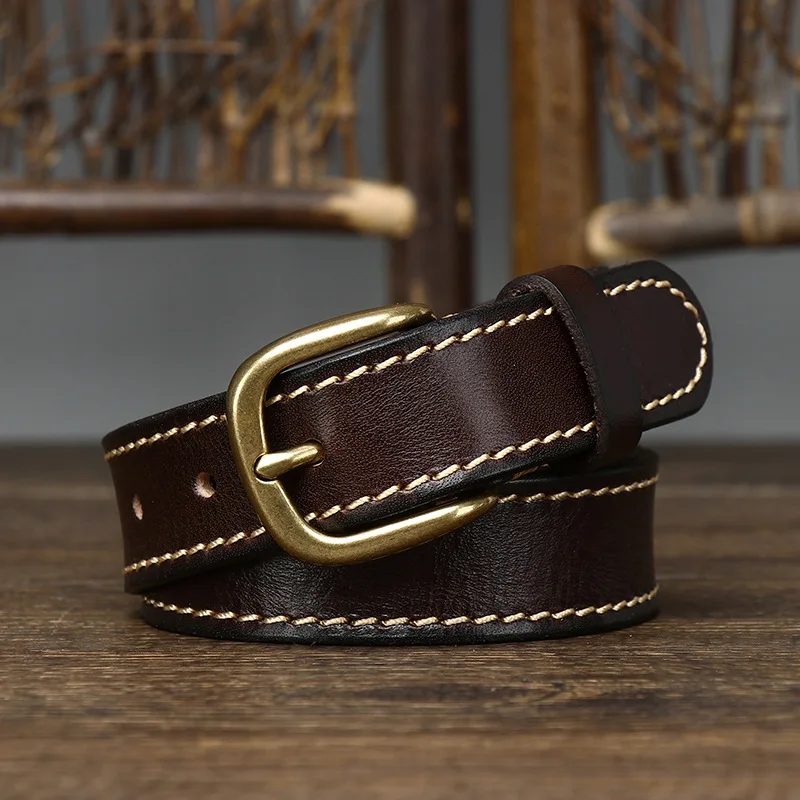 Cowskin Women Belt with Pin Buckle